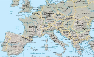Harta Fizico-Administrativa a Europei