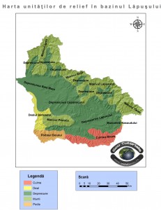 harta unitatilor de relief in bazinul lapus