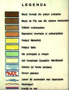 Harta Geologica - Carpatii Meridionali si Podisul Getic